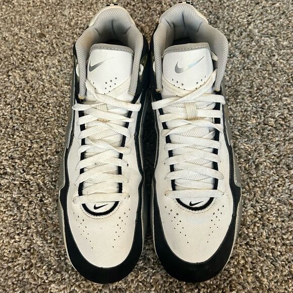 Nike Lacrosse Football Cleats Speed Lax II Size 11 White Black Silver Preloved - Picture 8 of 12